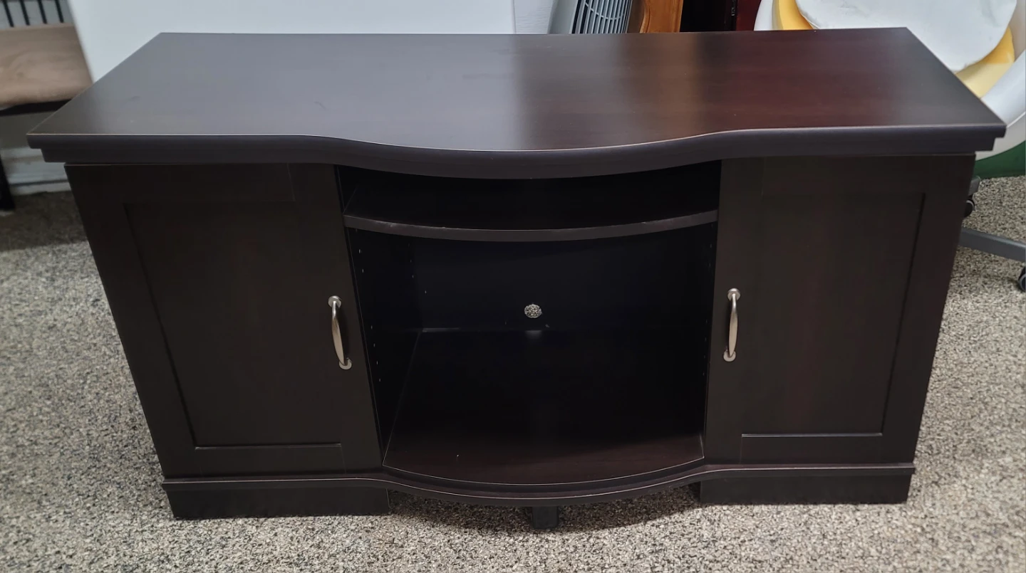 Dark Brown TV Stand with Storage