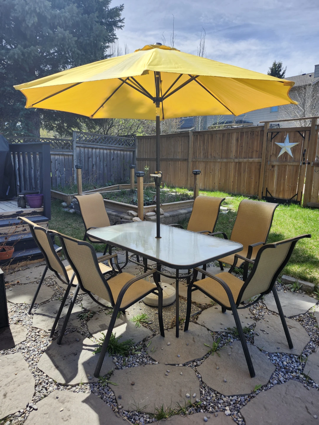 Patio Dining Set with Umbrella