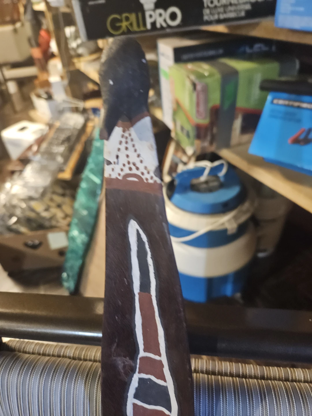 Decorative Wooden Boomerang with Snake Design - photo 3