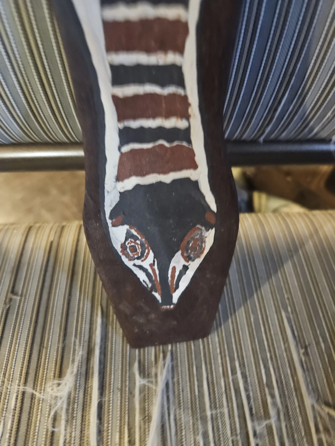 Decorative Wooden Boomerang with Snake Design - photo 4
