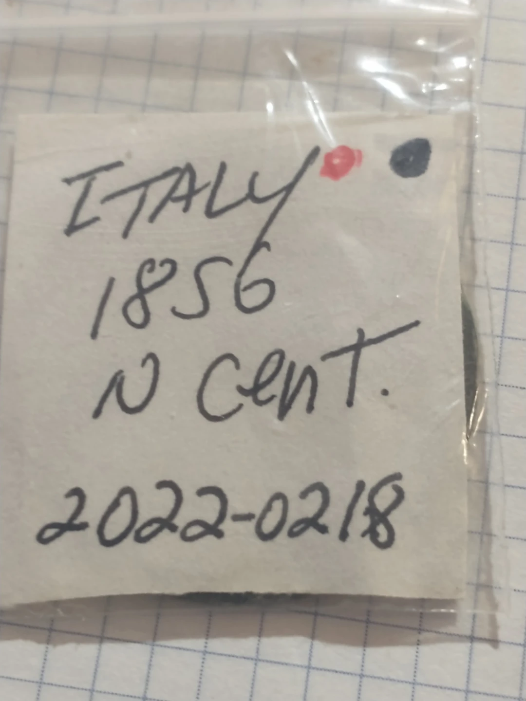 1856 Italy 10 Centisimi coin, poor condition - photo 4