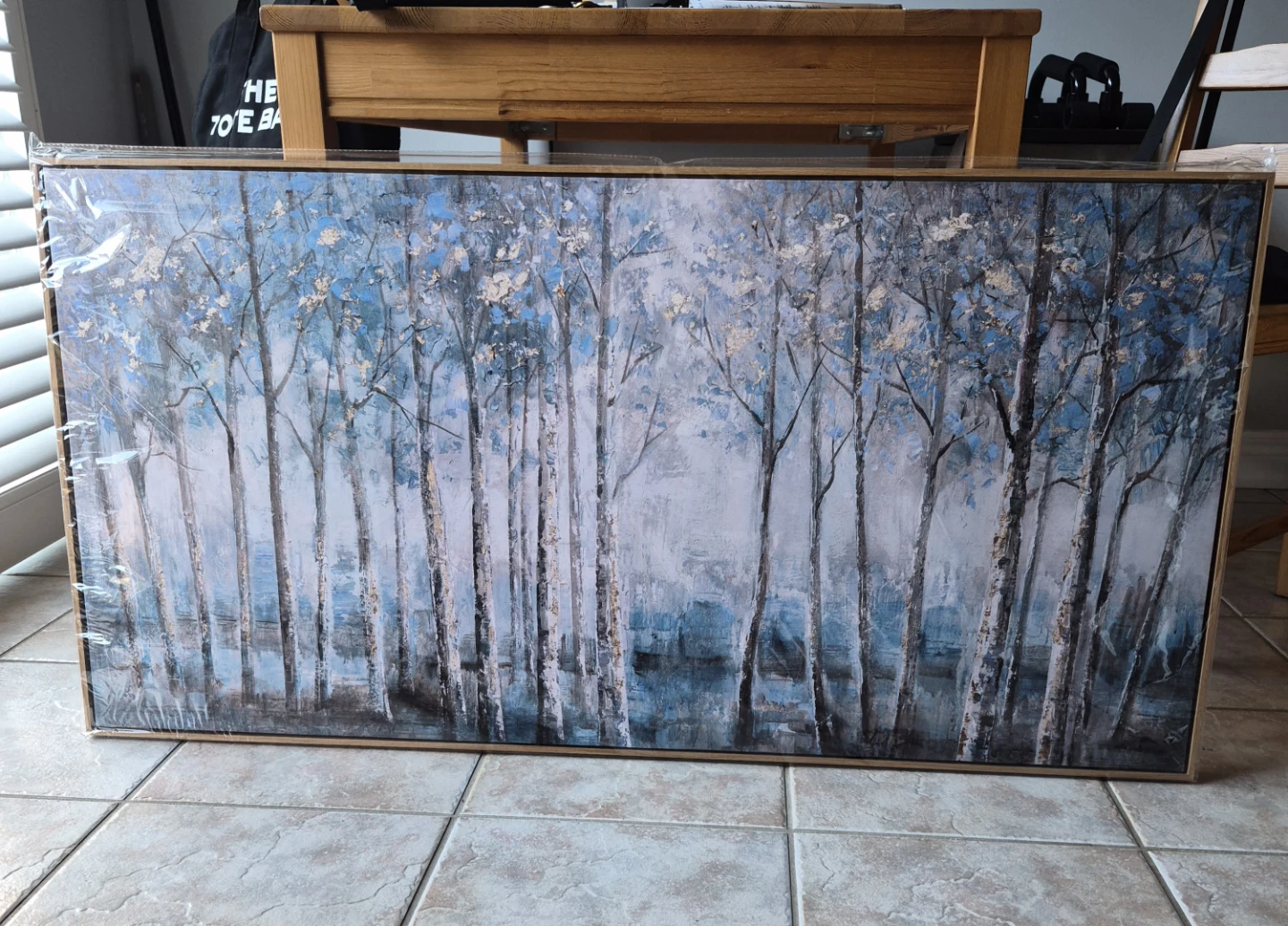 Canvas Wall Art - Blue Trees Landscape