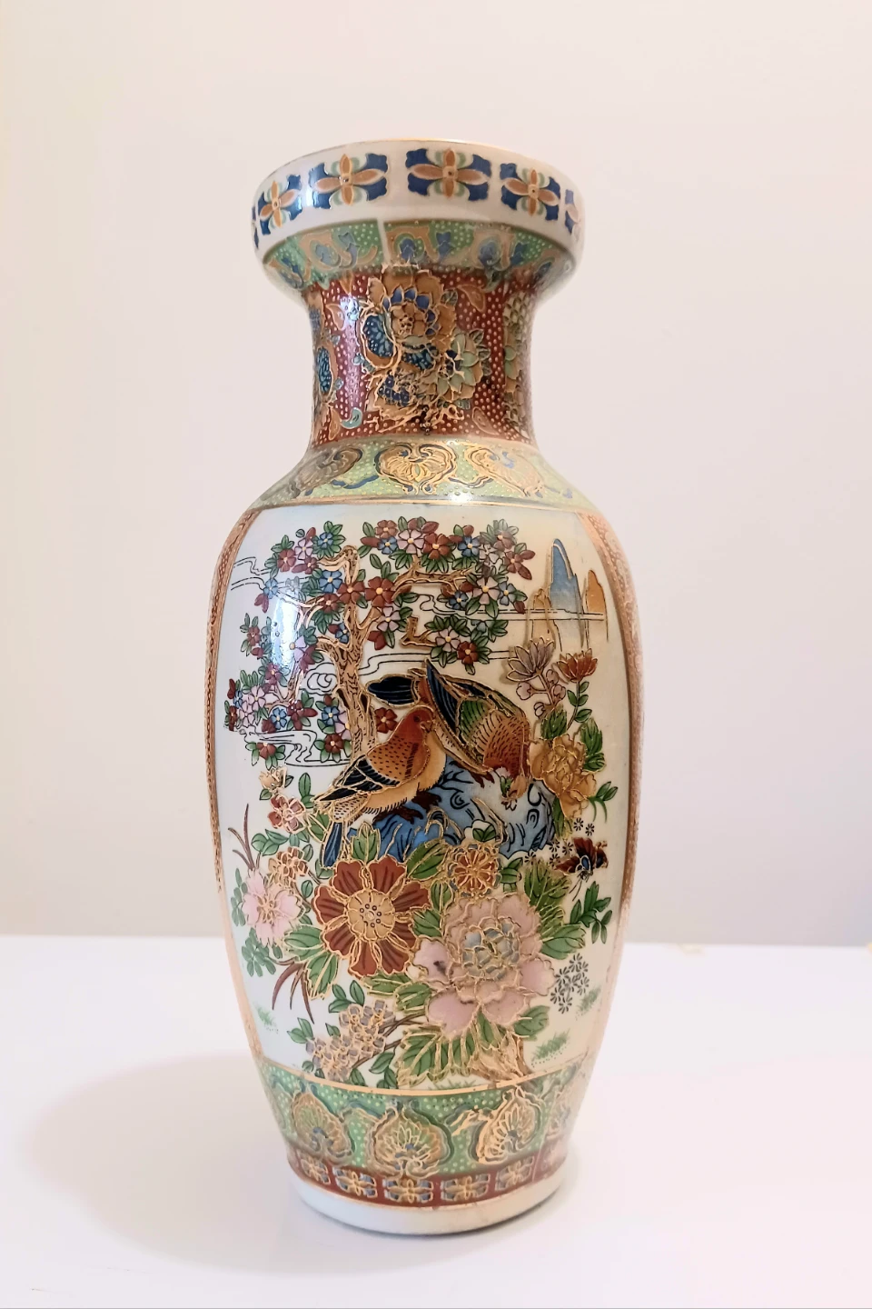 Vtg Hand Painted Satsuma Vase - photo 3
