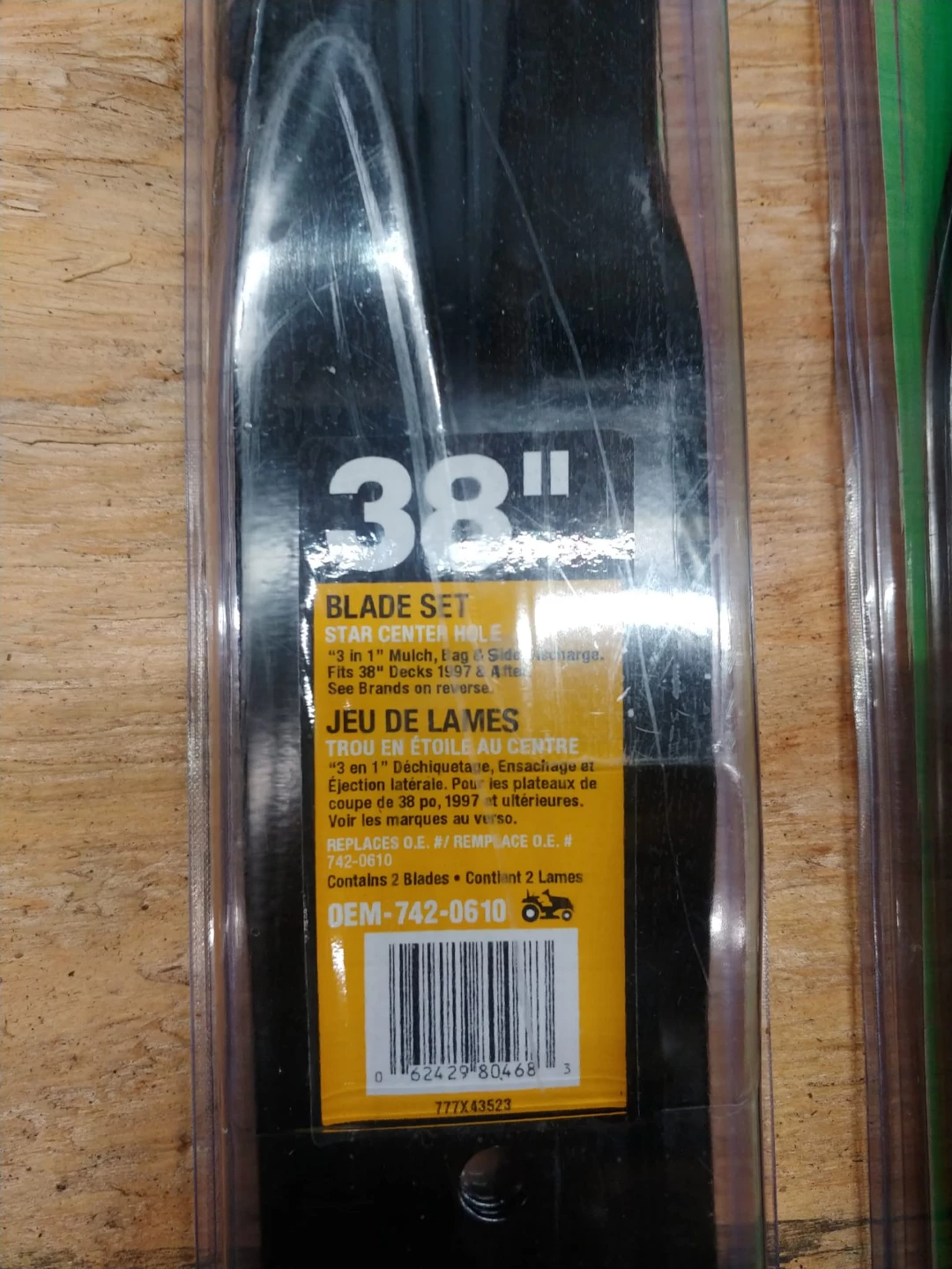 MTD Genuine 38" Lawn Mower Blade Set - photo 3