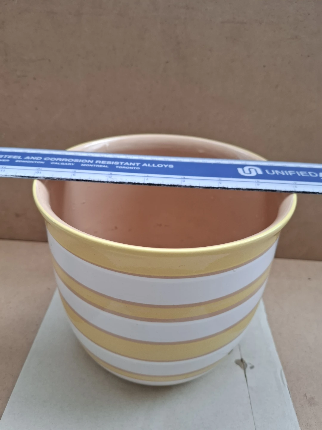 7" Striped Ceramic Planter Pot - photo 3