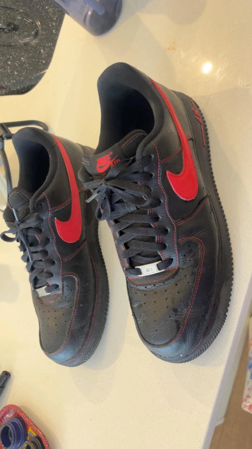 Nike Air Force 1 Low Black Red Men's Shoes