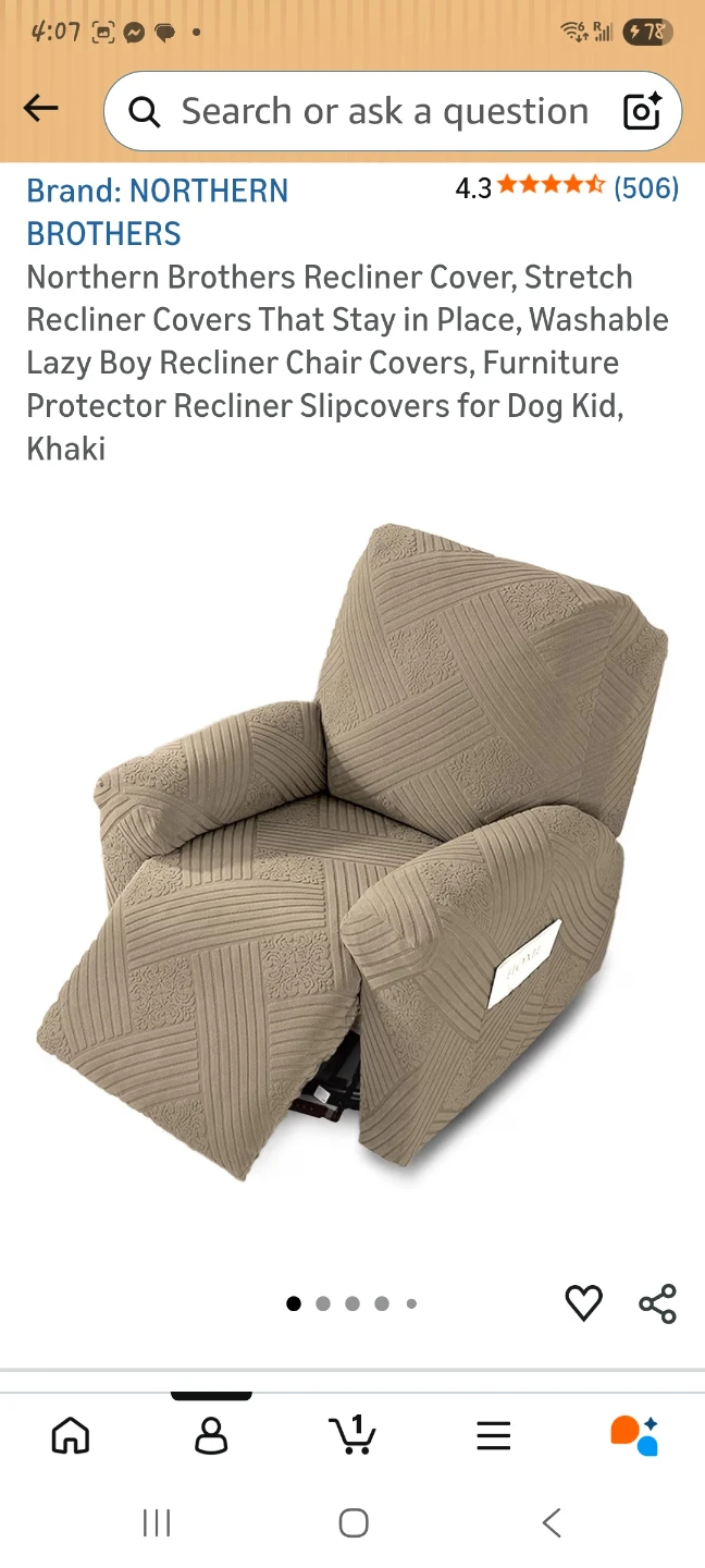 Recliner Cover - Khaki