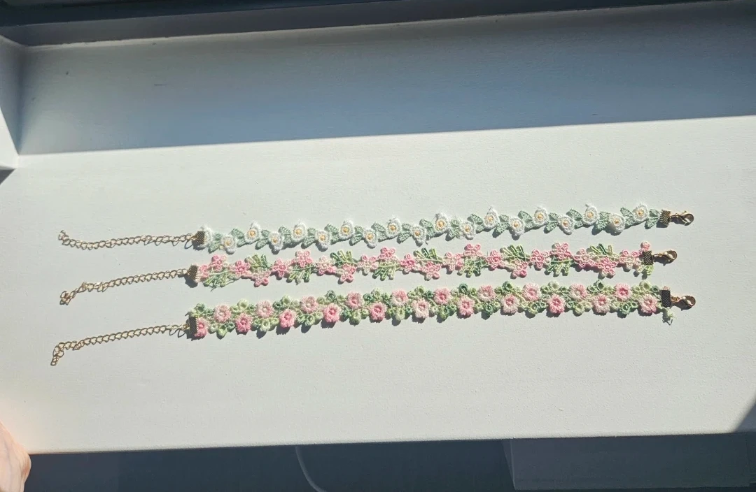 Floral Lace Chokers - Set of 3