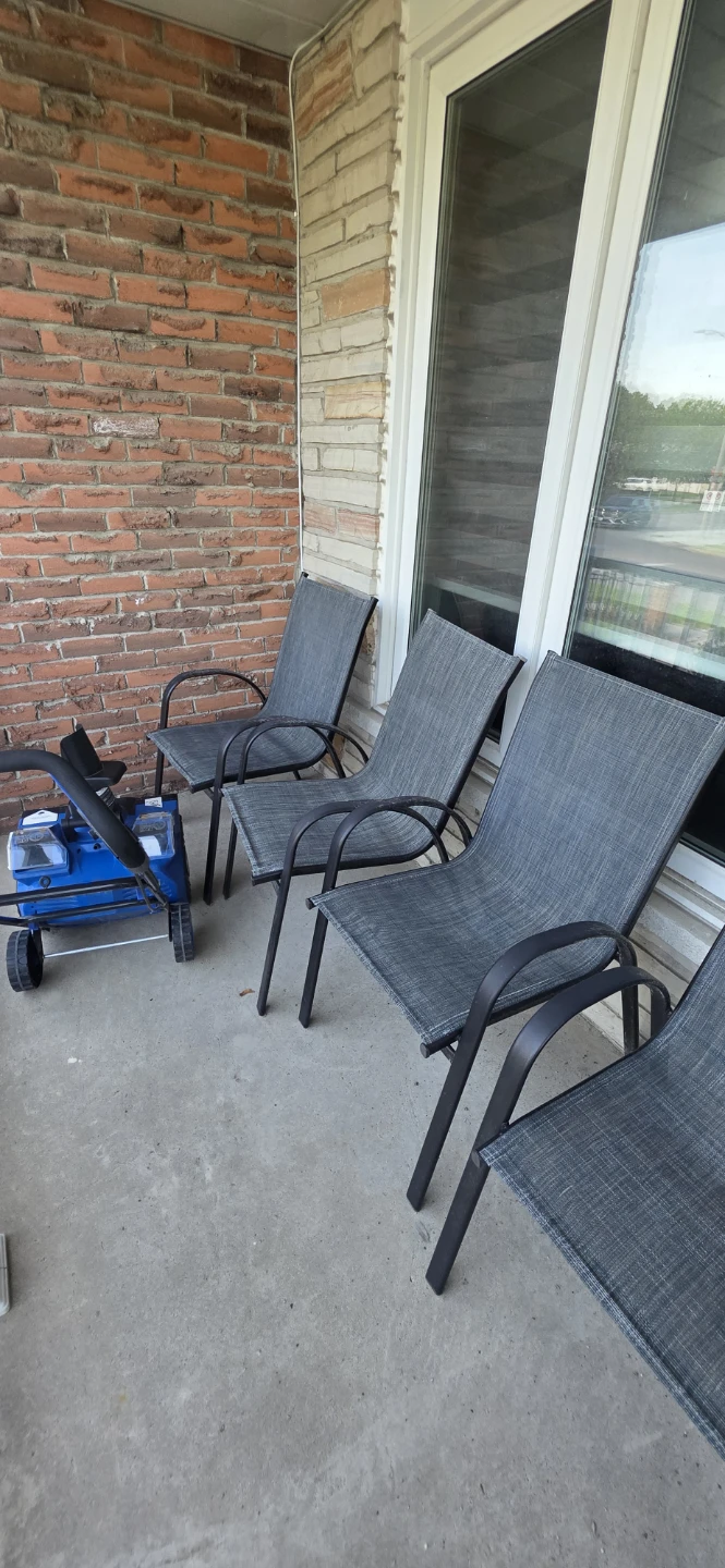 Set of 4 Grey Patio Chairs - photo 2