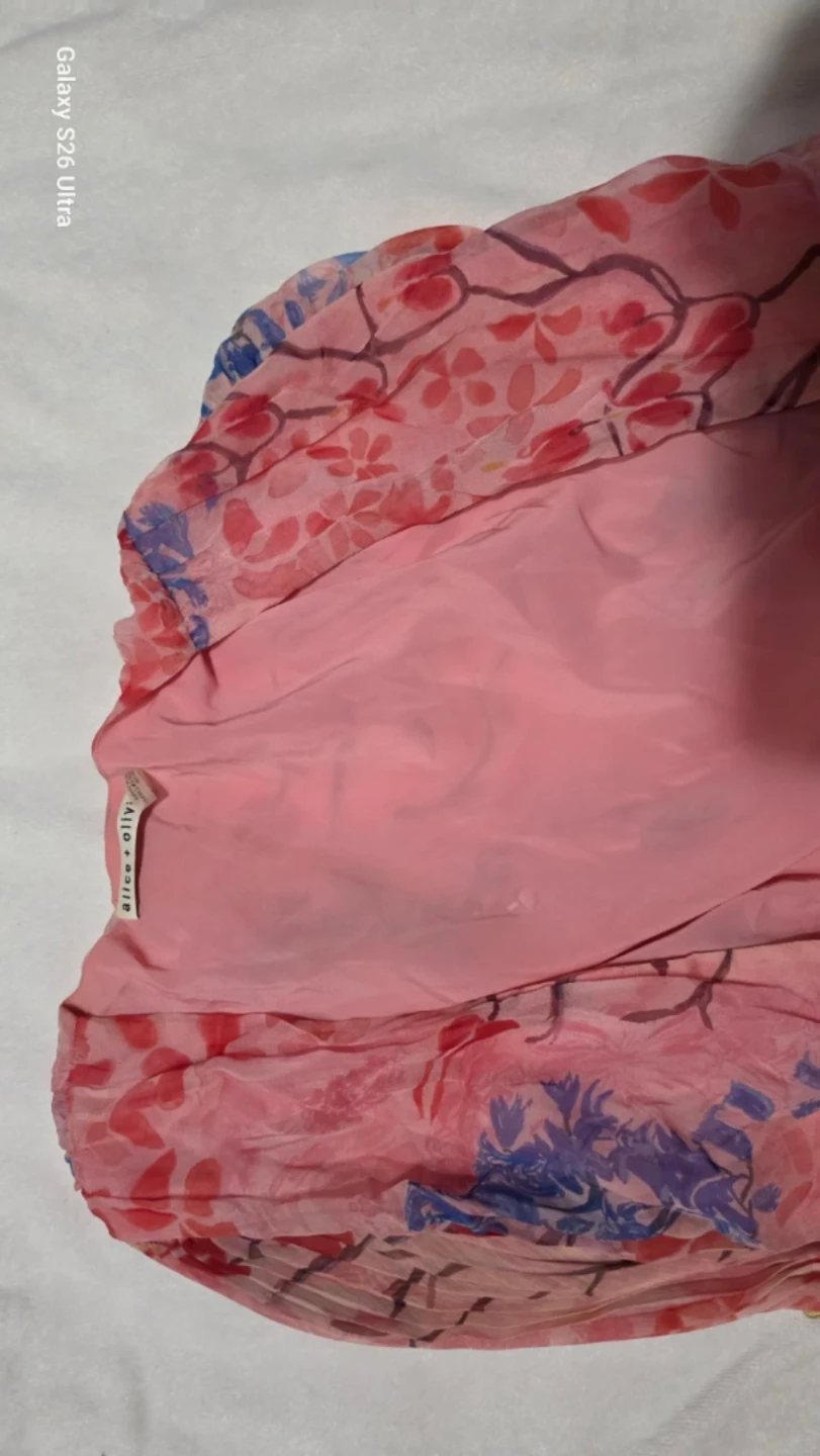 Alice + Olivia Pink Floral Print Tie Front Kimono Cardigan - photo 2