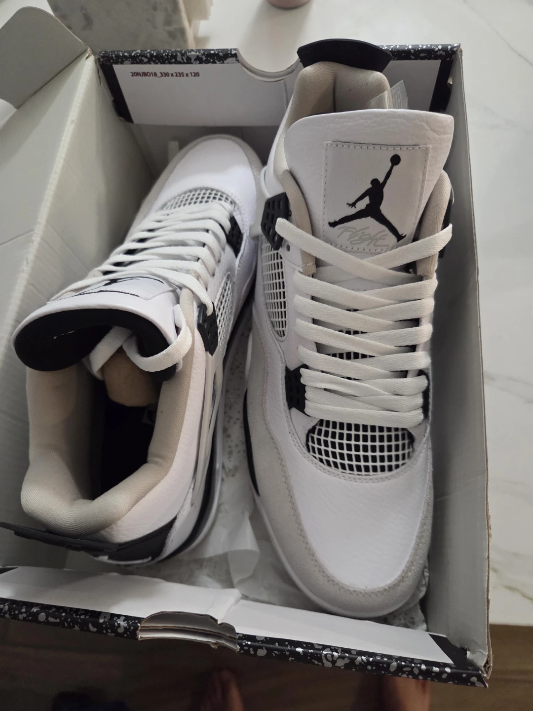 Air Jordan 4 Retro White Cement Sneakers - photo 5