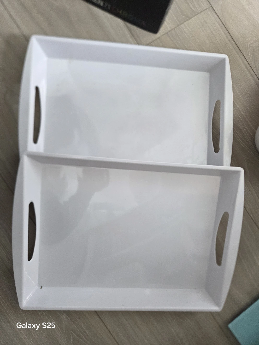 White Serving Tray with Handles - Set of 2