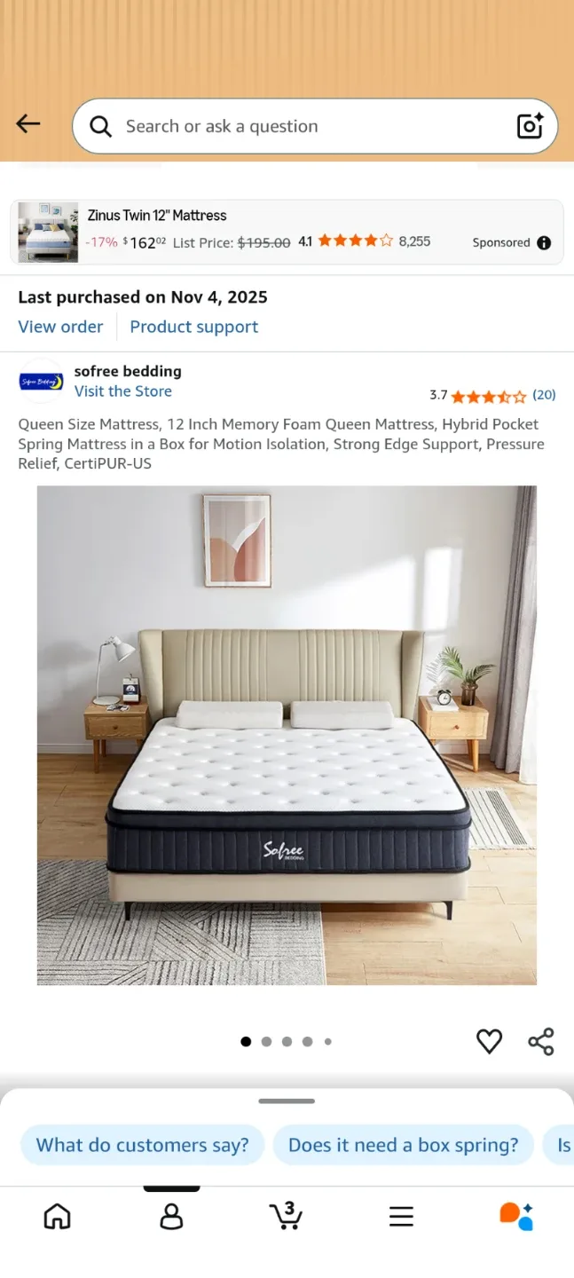 Zinus Twin 12" Mattress