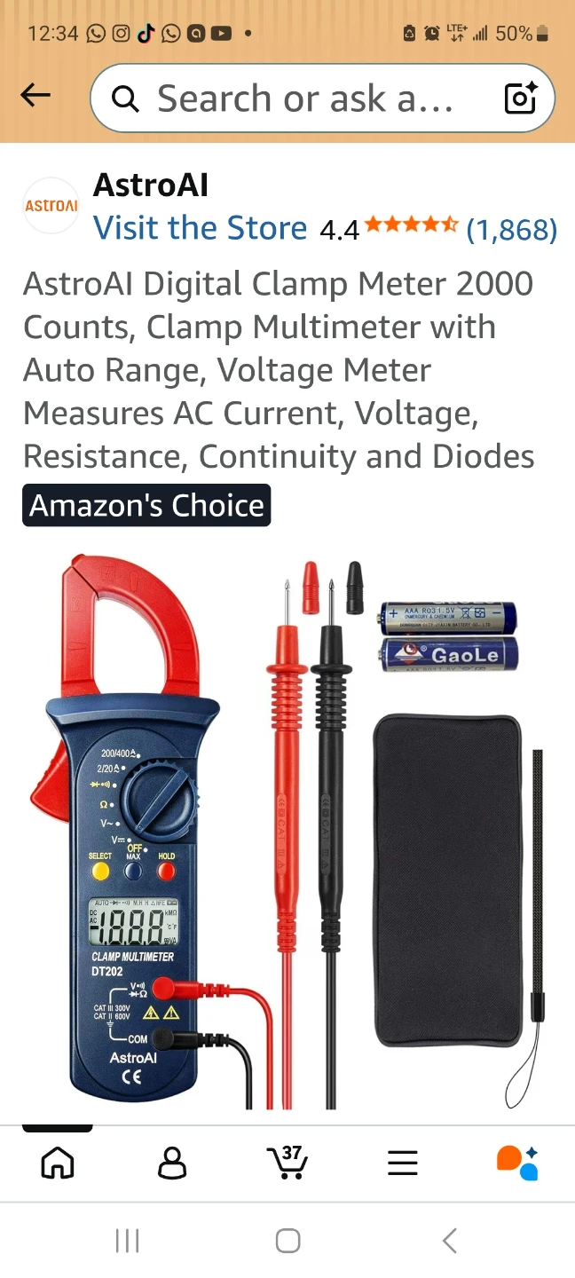 AstroAI DT202 Digital Clamp Multimeter - photo 3
