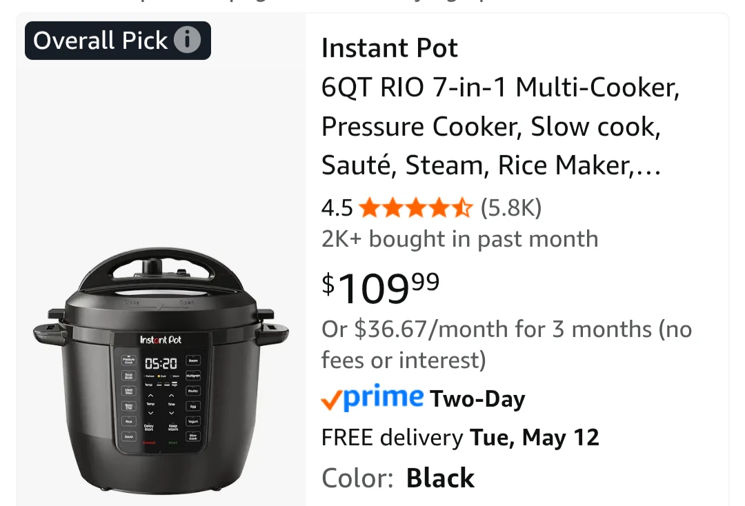 Instant Pot 6QT RIO 7-in-1 Multi-Cooker - photo 2