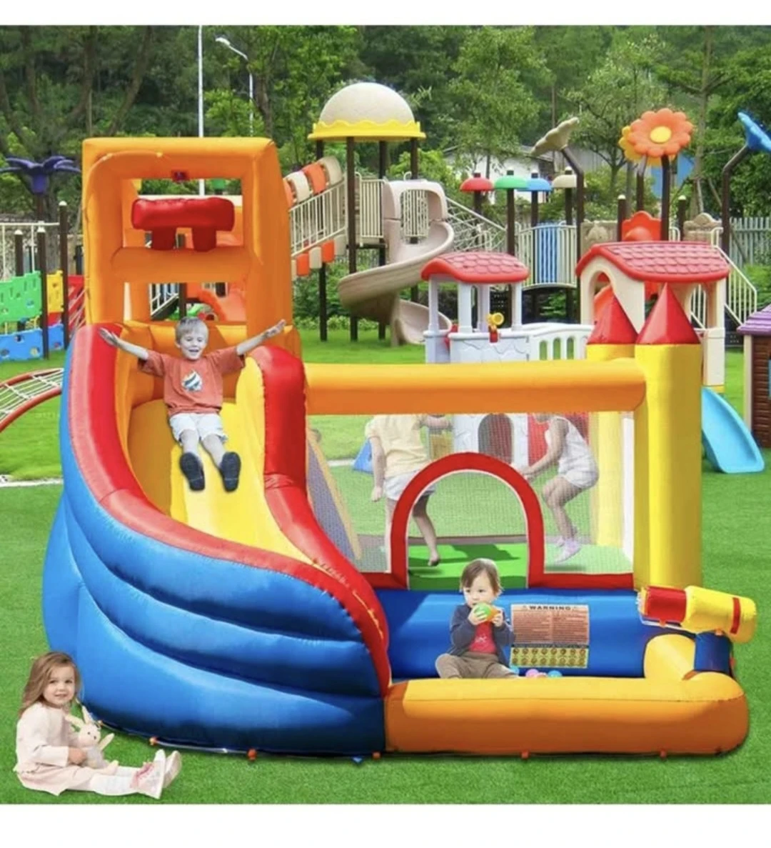 Huakastro Inflatable Water Slide Bouncy Castle for Kids - photo 2
