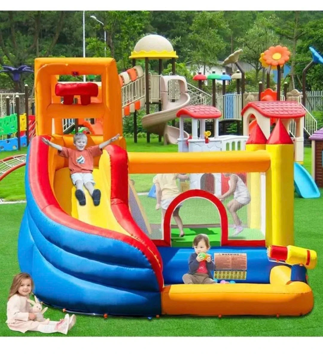Huakastro Inflatable Water Slide Bouncy Castle for Kids - photo 2