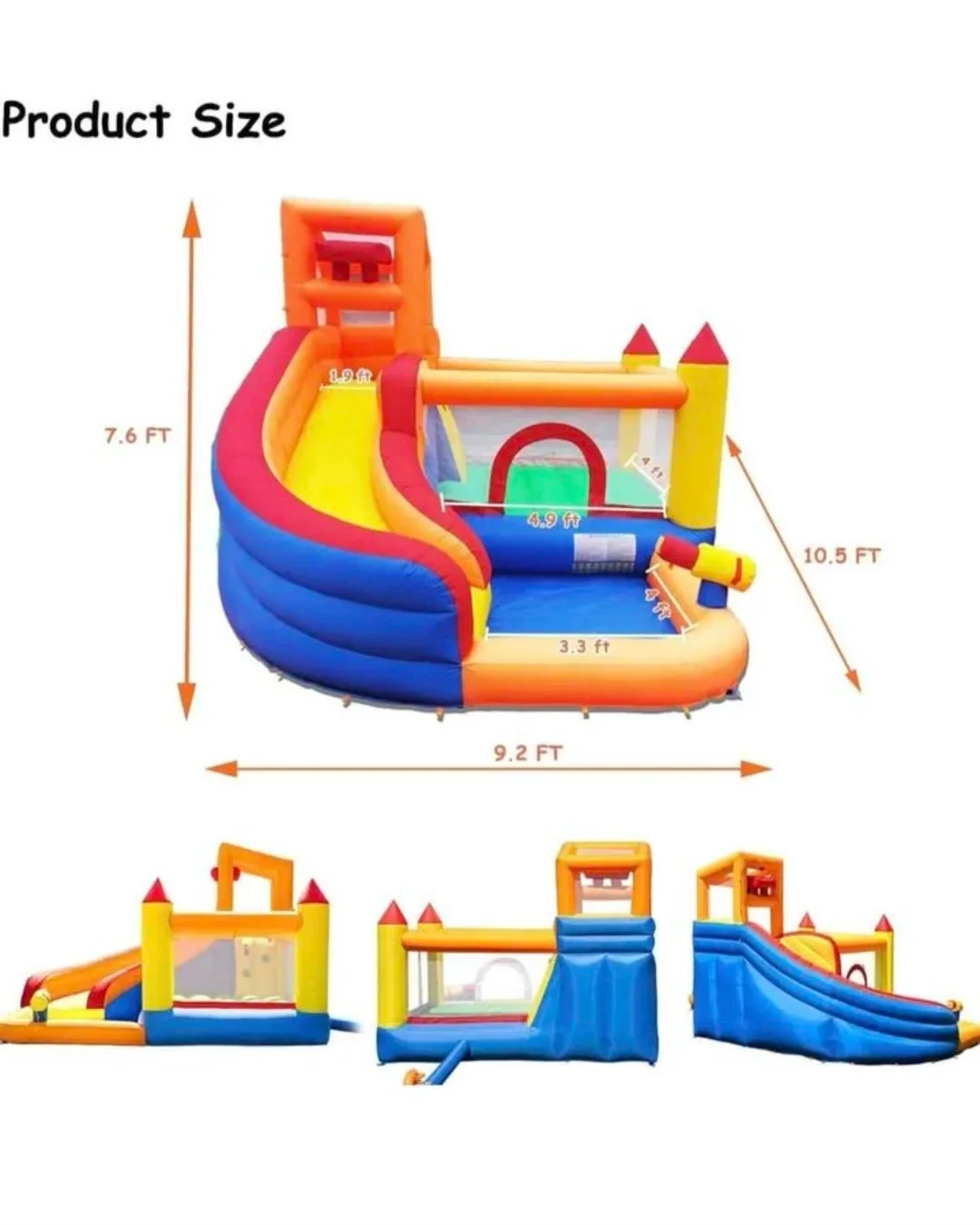 Huakastro Inflatable Water Slide Bouncy Castle for Kids - photo 5