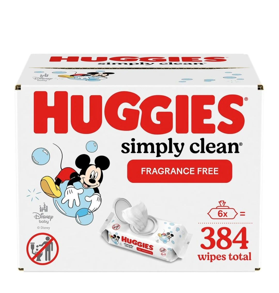 Huggies Simply Clean Fragrance Free Baby Wipes - 384 Total Wipes