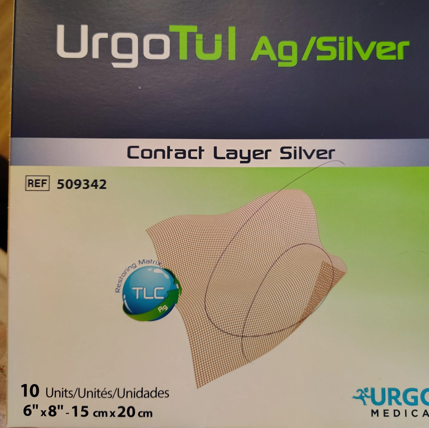 UrgoTul Ag/Silver Contact Layer Dressing 6" x 8"