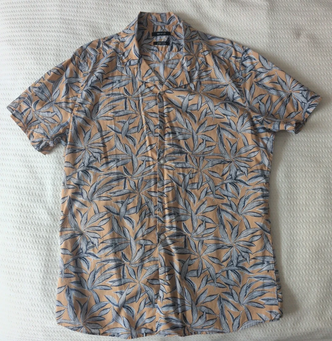 RW&CO. Tailored Fit Shirt - Leaf Pattern