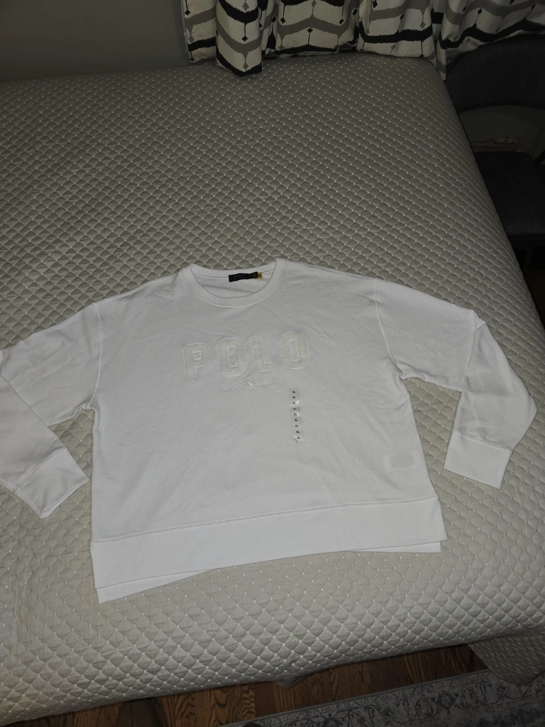 XL - Polo Ralph Lauren SUPER White Crewneck Sweatshirt  ( NEW)