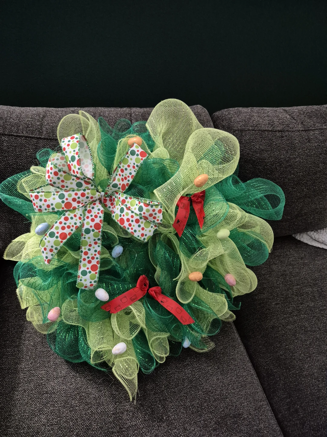 Easter Wreath with Eggs and Bow