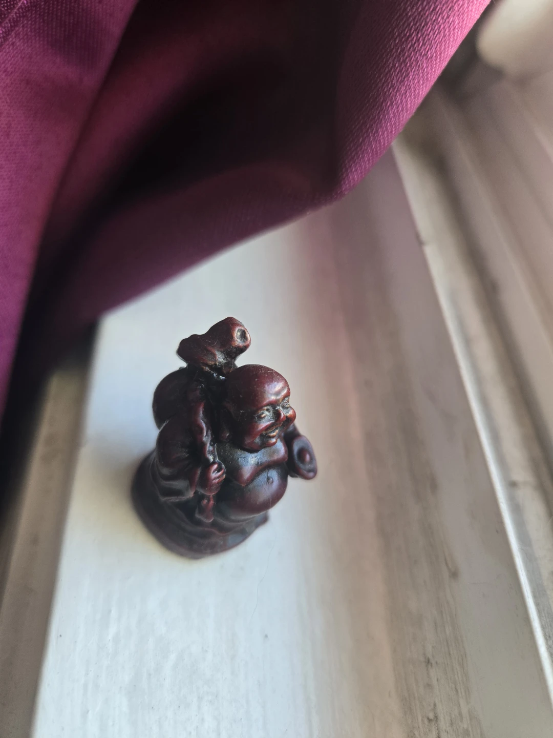 Red Laughing Buddha Figurine