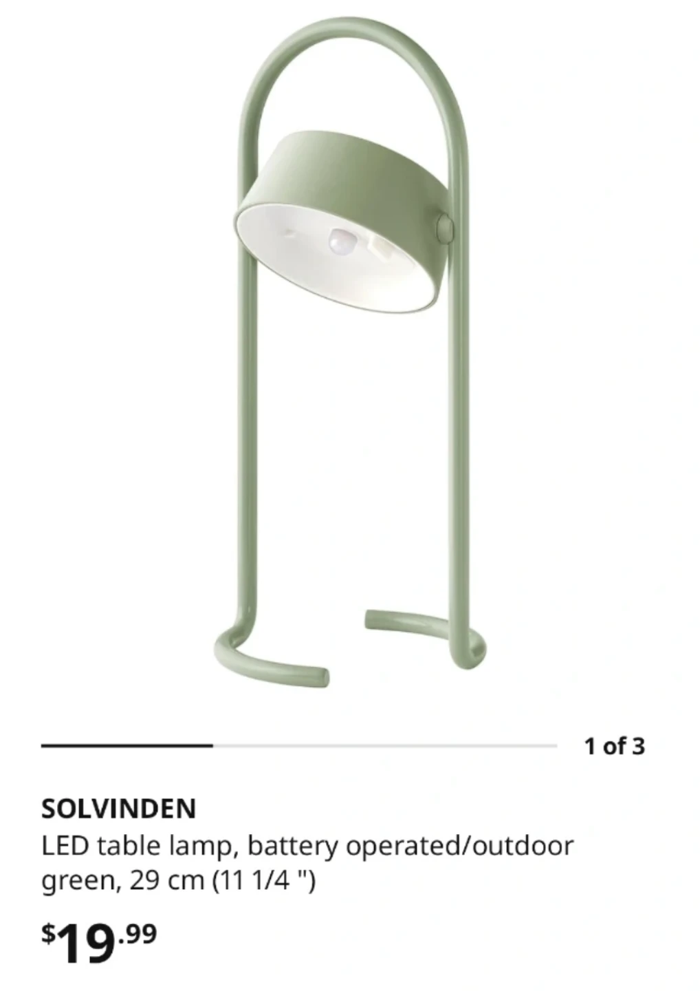 IKEA SOLVINDEN LED Table Lamp - Green, 29 cm - photo 3
