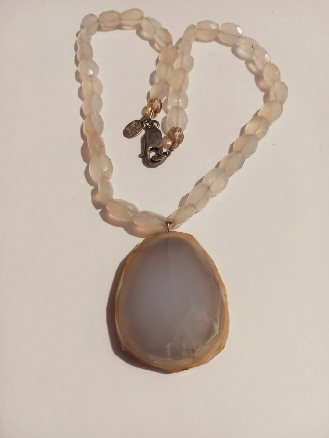 Sterling Silver 925 Vintage Signed "femne gems" stone necklace - photo 4
