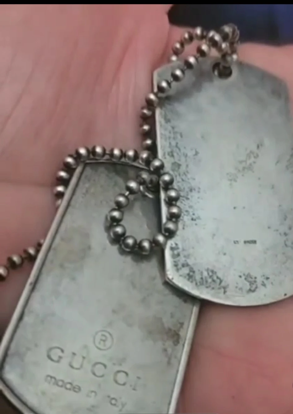 Vintage Gucci Double Dog Tag Necklace