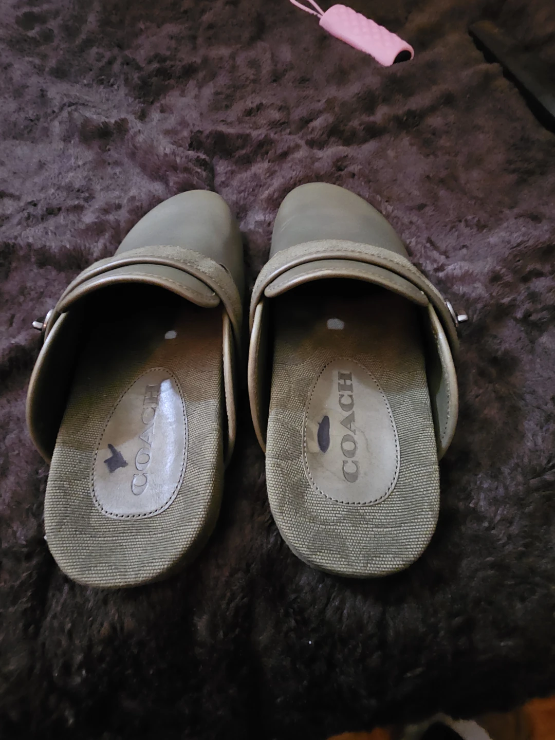 Coach Clog Slides Olive Green with Strap - photo 2