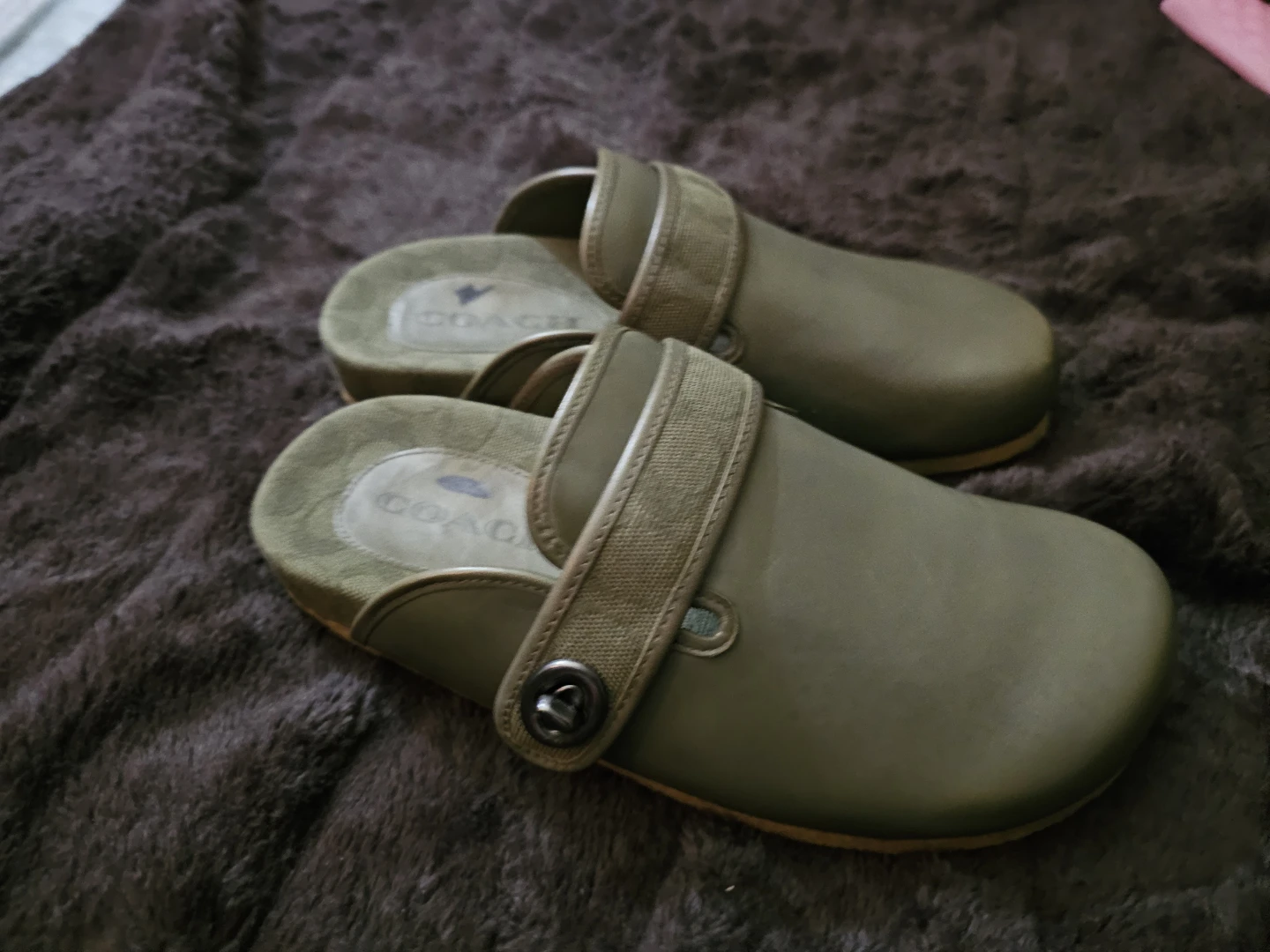 Coach Clog Slides Olive Green with Strap - photo 4