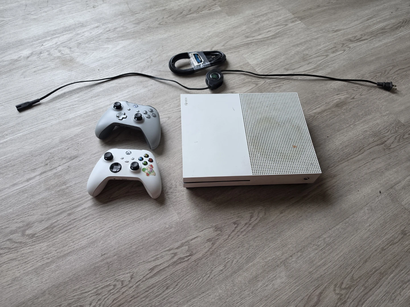 Xbox One S Console with 2 Controllers and Cables