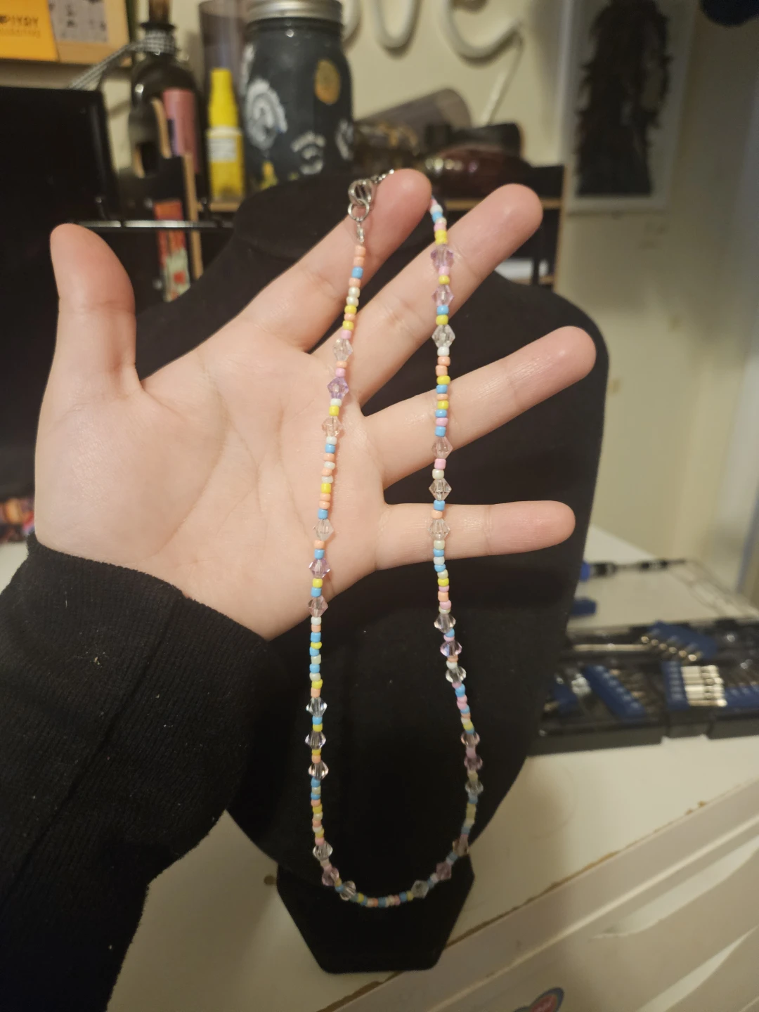 Beaded Necklace with Crystal Accents - photo 2