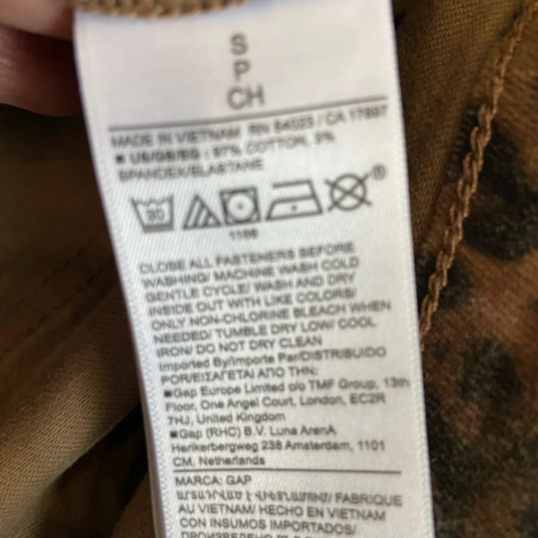GAP Leopard Print Denim Utility Mini Dress • Small - photo 4