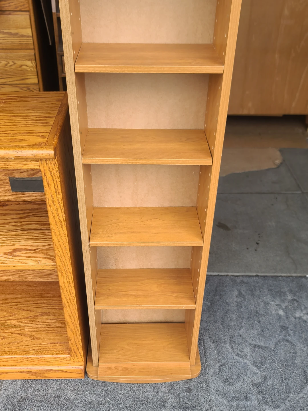 Oak Finish Bookcase and Media Storage Tower - photo 5