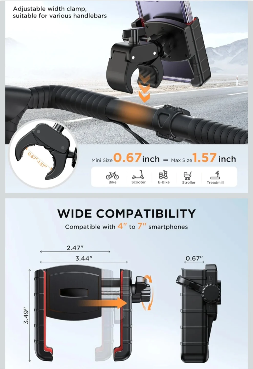 Adjustable Bike Phone Mount - photo 2