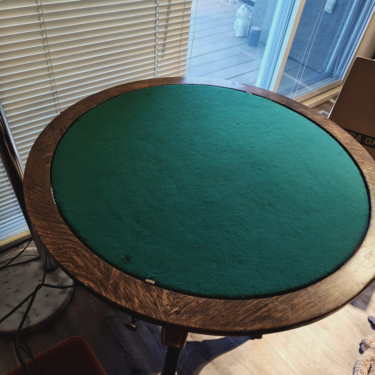 Antique Oak Game Table with Chess Board - photo 3