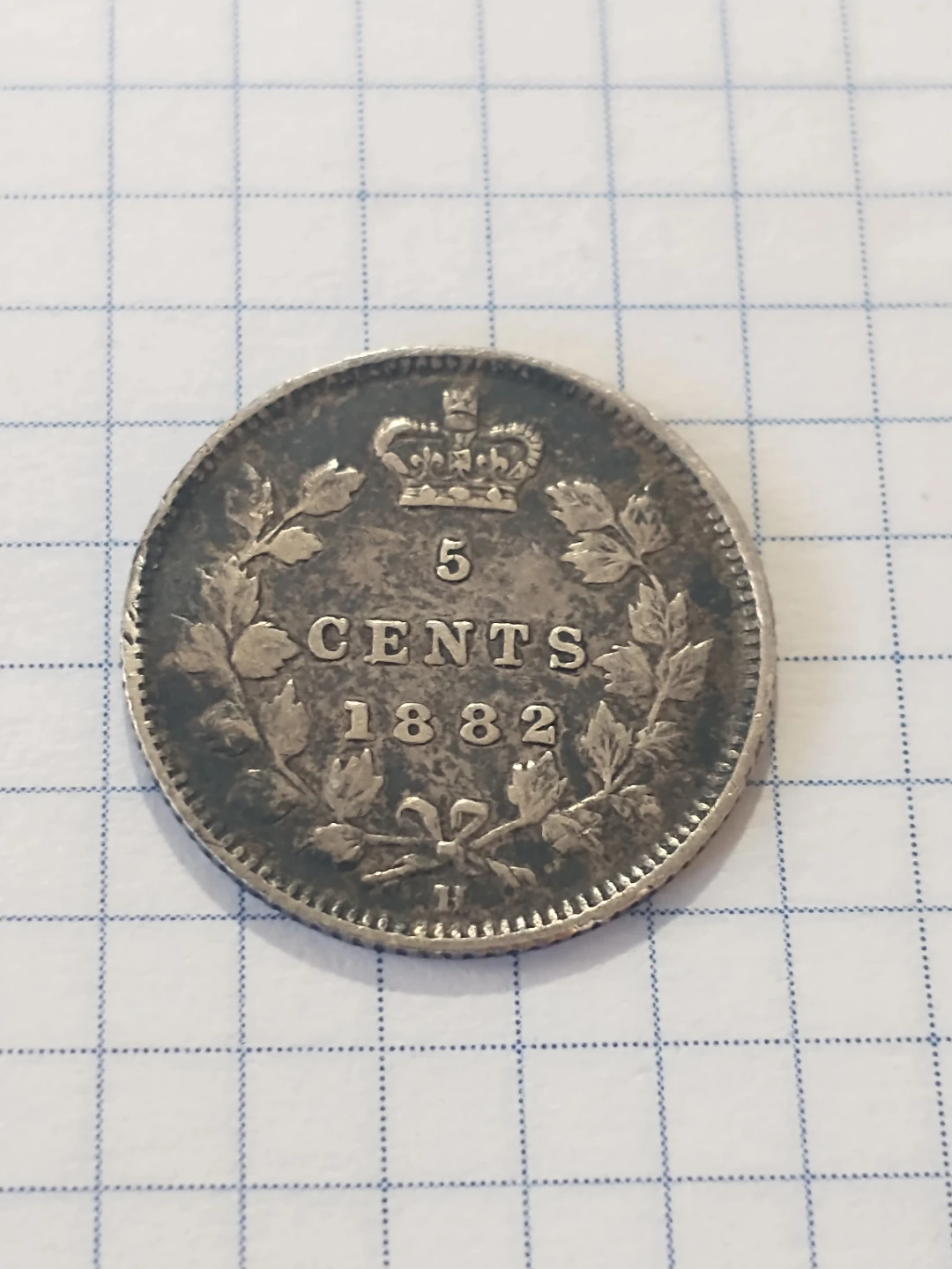 Lovely 1882H Canada five cents .925 silver coin KM #2 - photo 2