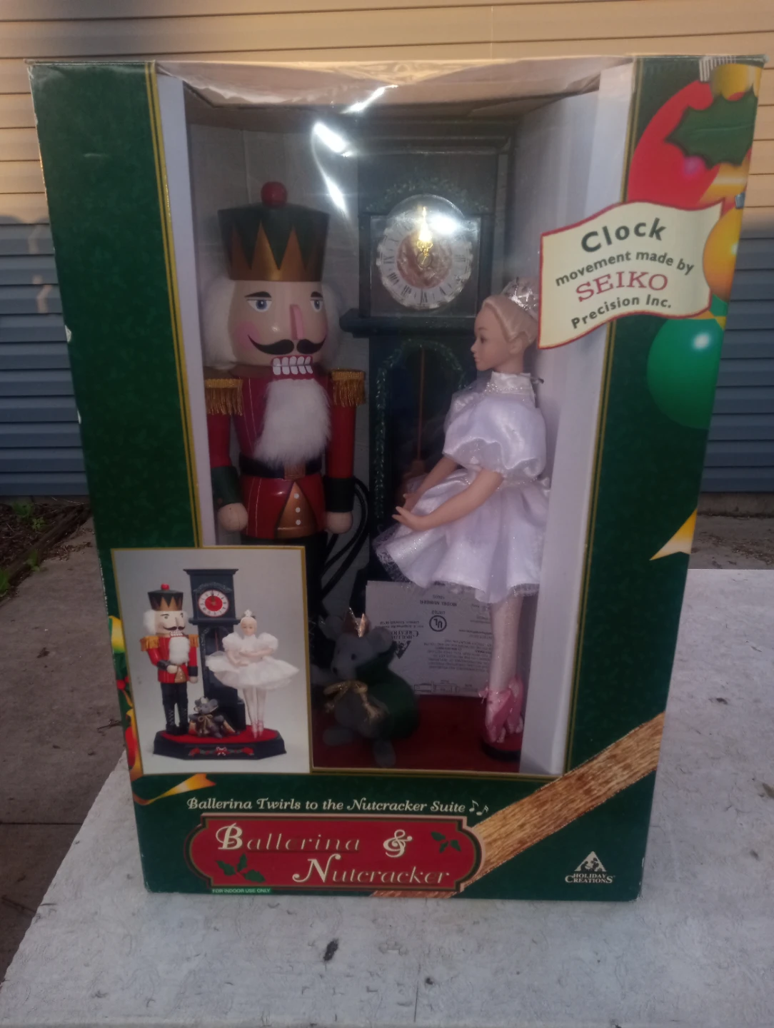 Ballerina & Nutcracker Musical Christmas Display Clock by Seiko