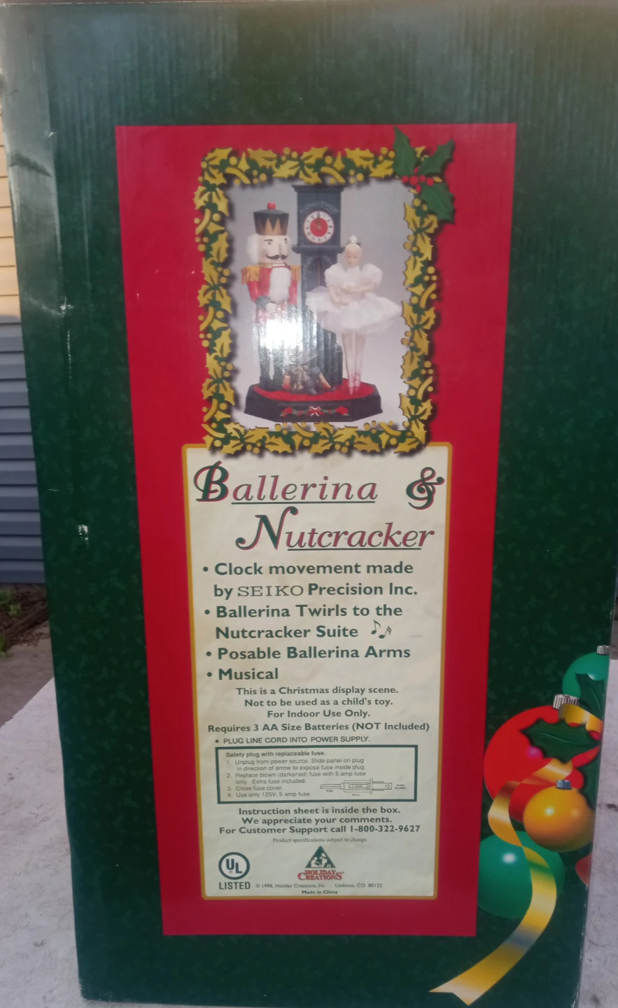 Ballerina & Nutcracker Musical Christmas Display Clock by Seiko - photo 3
