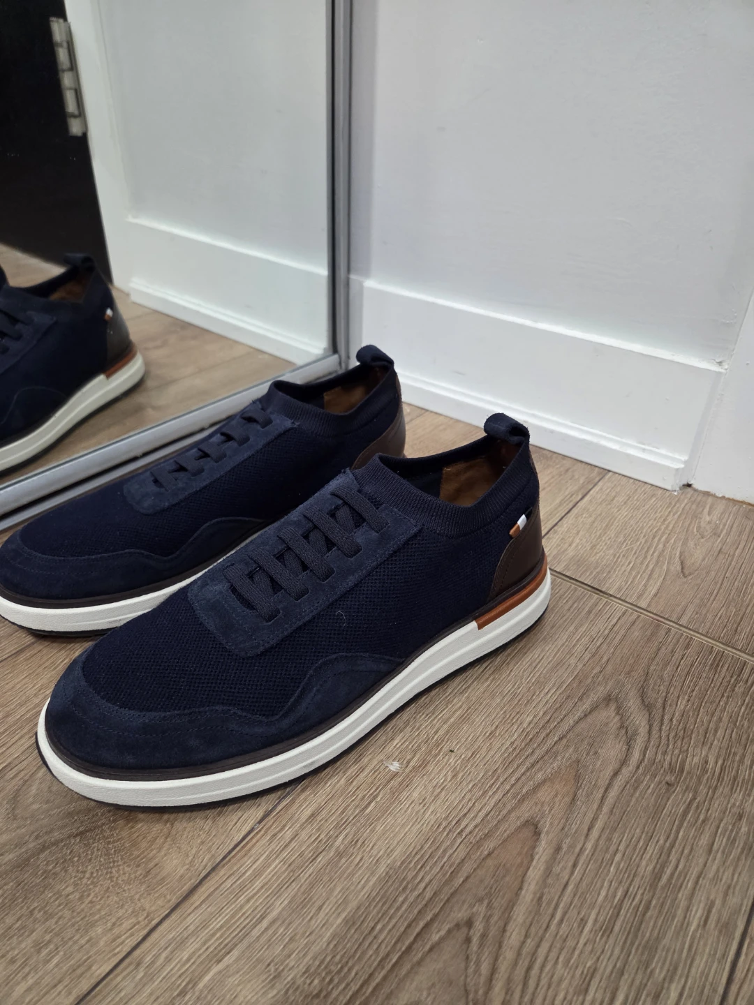 Allen Edmonds Navy Suede & Knit Sneakers Men's Size 9.5 - photo 2