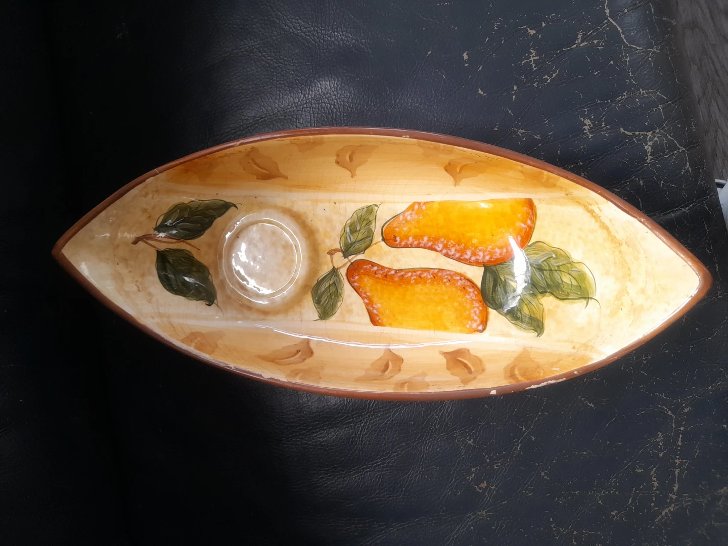 Ceramic Relish Tray with Pears Design - photo 3