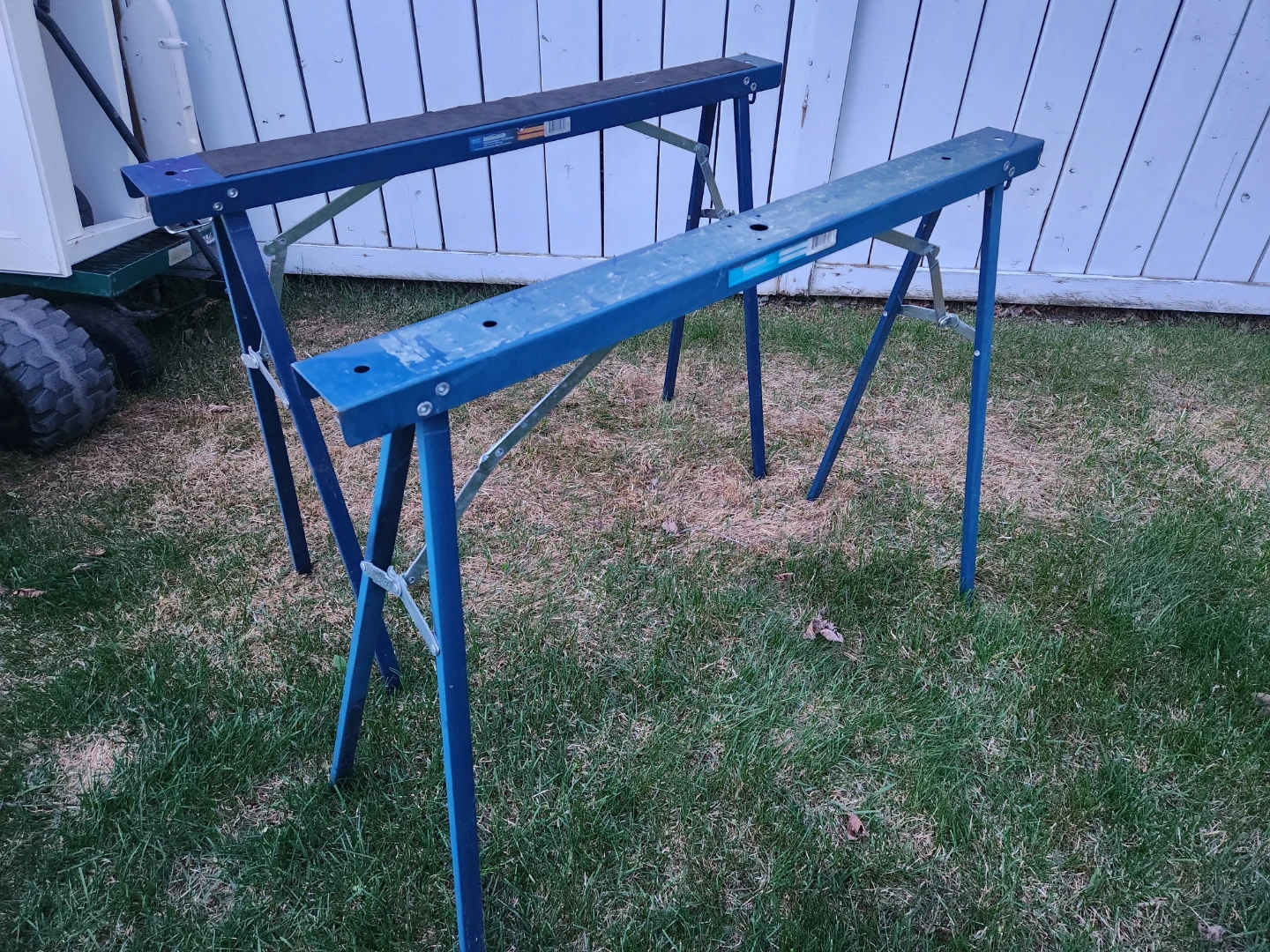 Pair of Blue Sawhorses