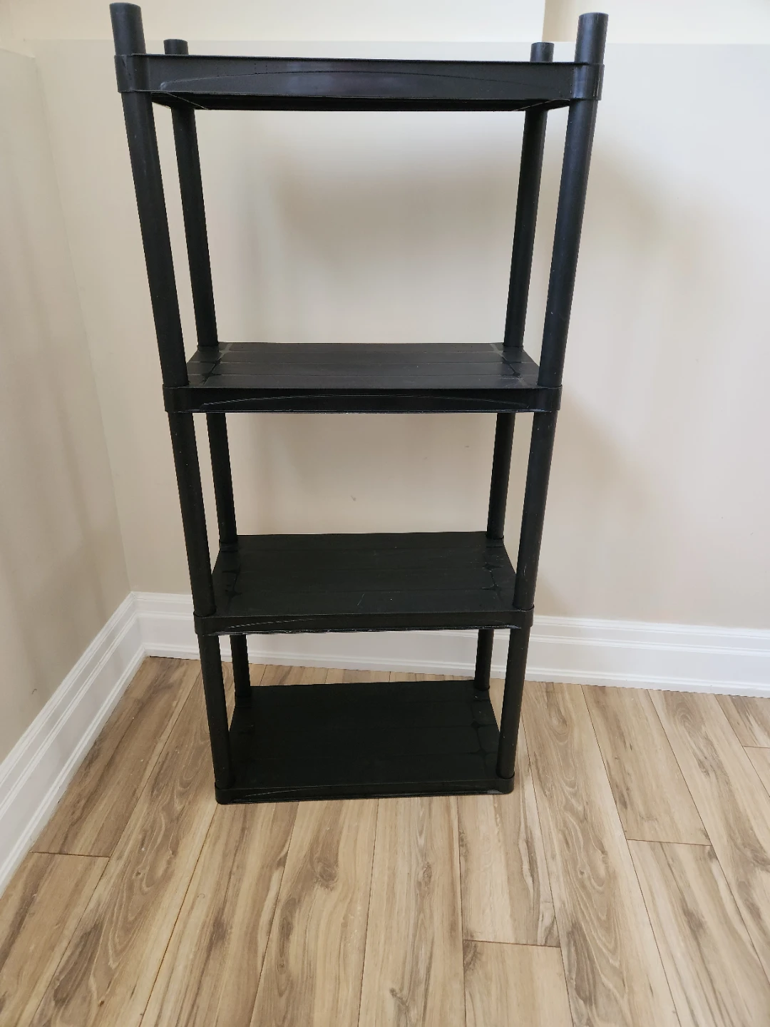 Black 4-Shelf Plastic Storage Unit