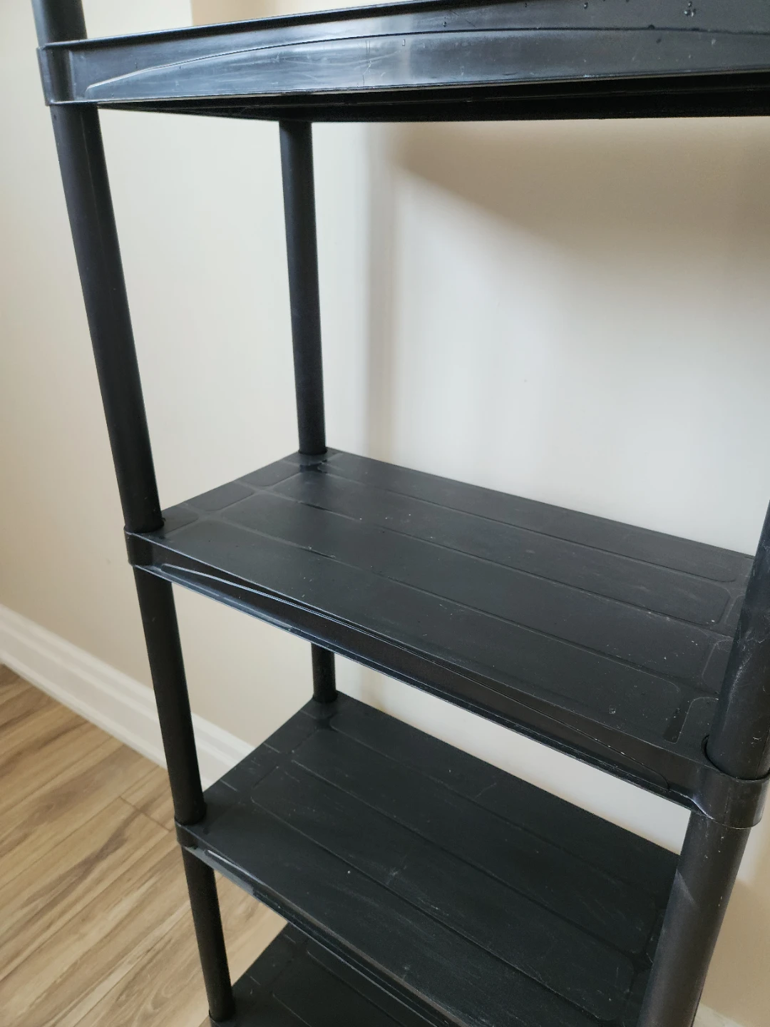 Black 4-Shelf Plastic Storage Unit - photo 3
