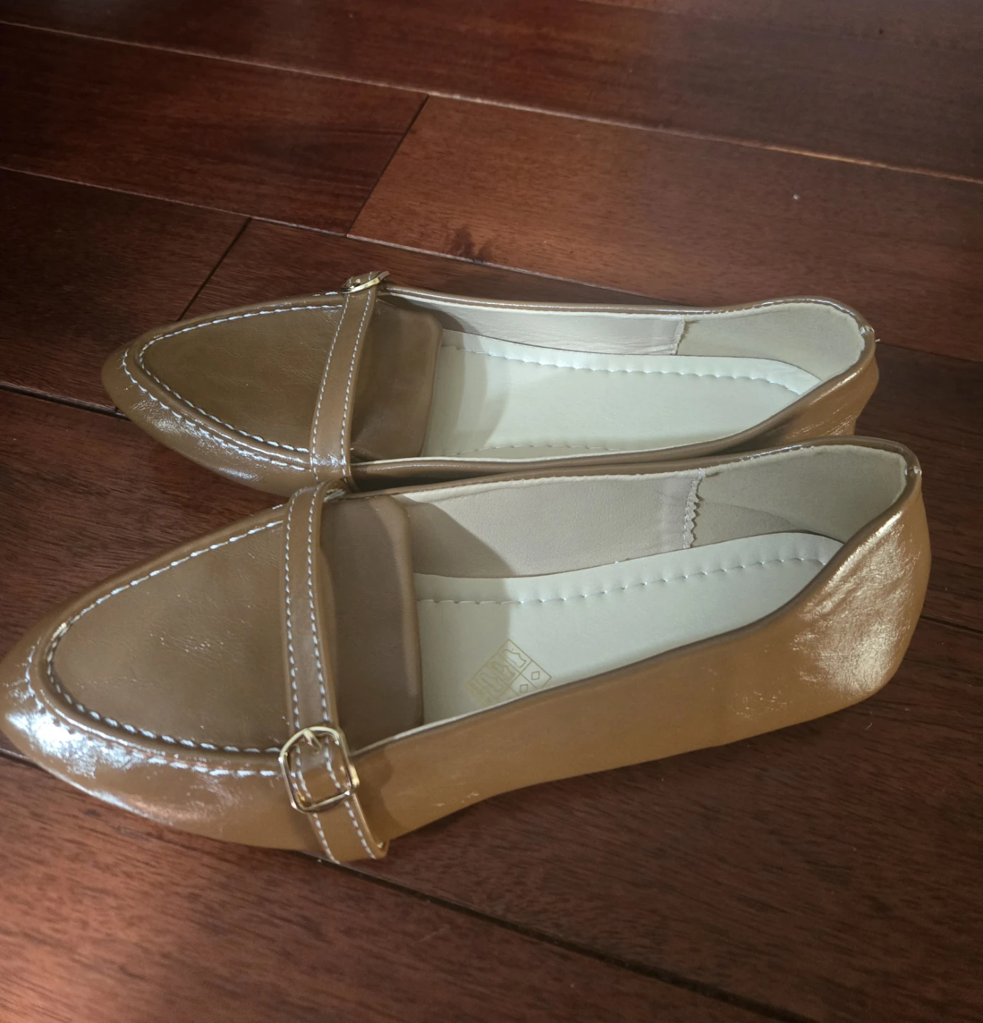 Brown Faux Leather Loafers - Size 9 - photo 2