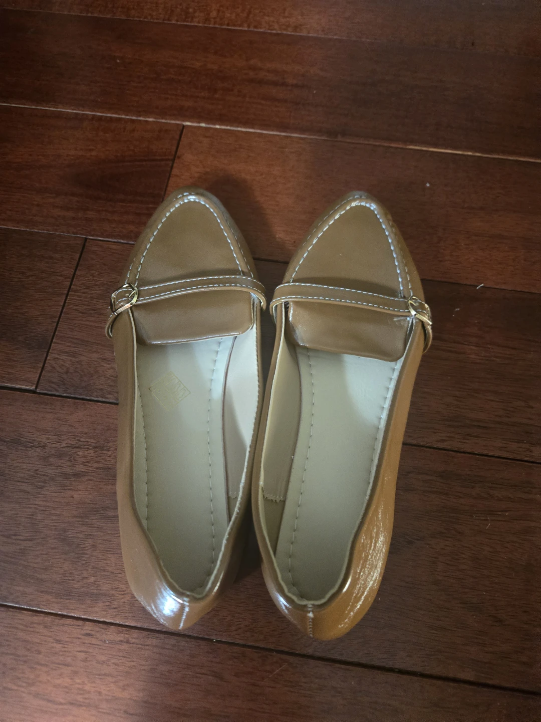 Brown Faux Leather Loafers - Size 9 - photo 3