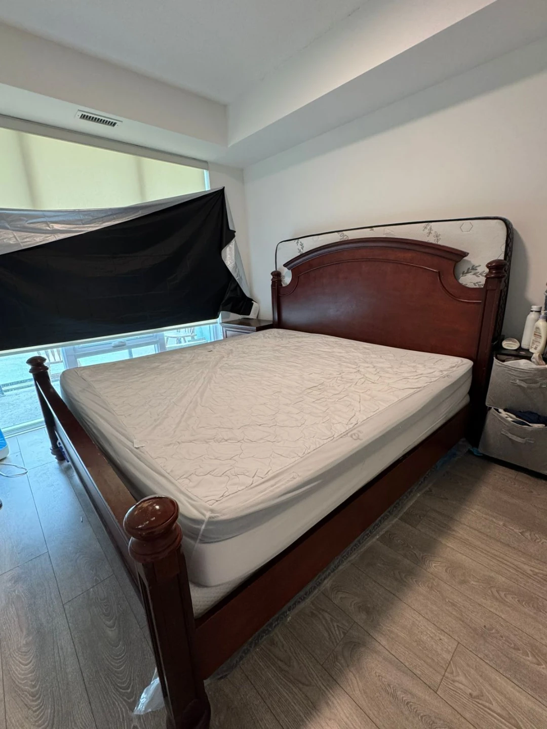 Wooden Bed Frame with Headboard - photo 2